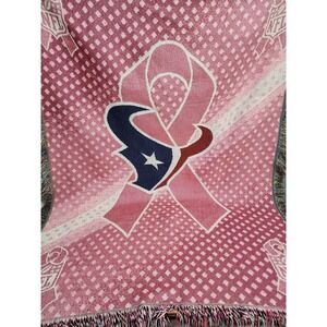 Houston Texans Pink Breast Cancer‎ Woven Blanket Afghan